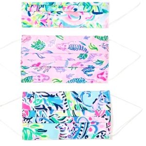 NWT Lilly Pulitzer Lilly’s Favorite Rainbow Pack 3 Masks Sealed Package Mermaids